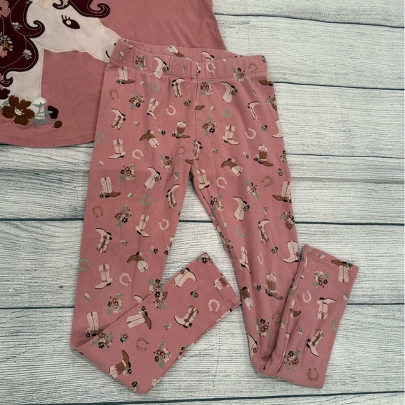 Gymboree Pink Pajama Set with Ruffled Top and Floral Bottoms/girls size 7 - Picture 6 of 12